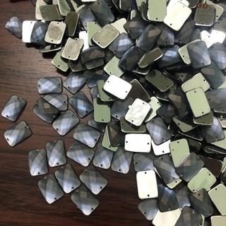 Túi 20 Hạt Đính Áo Chữ Nhật Hoạ Tiết Quả Trám Màu Ombre Xanh Dương 1,8cm (1,8F - 18mm) Hàng Công Ty