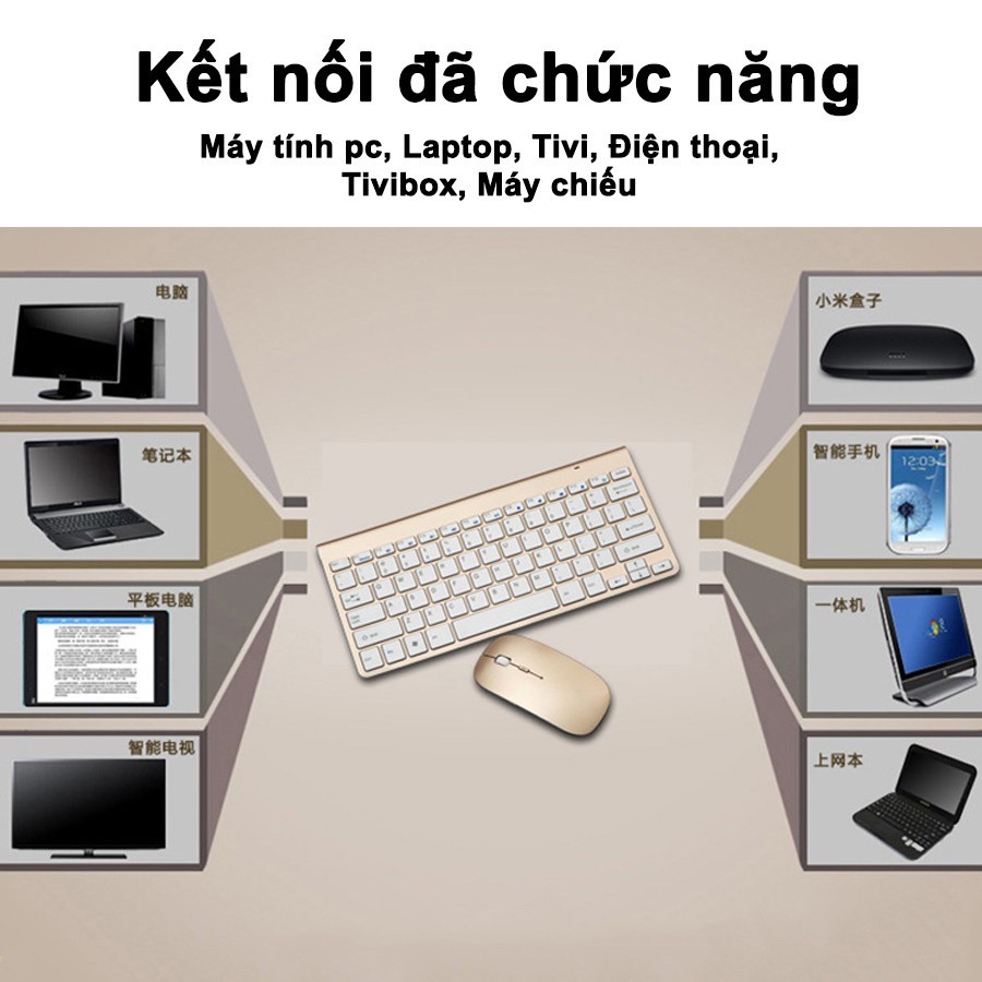 [KẾT NỐI KHÔNG DÂY] Bàn Phím và Chuột Không Dây Chống Thấm Nước 2.4G dùng cho laptop, máy tính pc [ BH 6 THÁNG ]