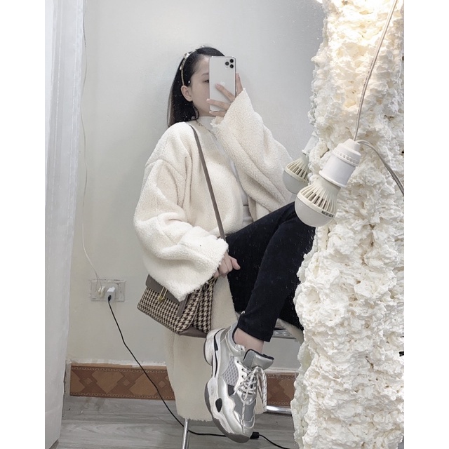 Ảnh thật) Áo khoác lông cừu dáng dài | BigBuy360 - bigbuy360.vn