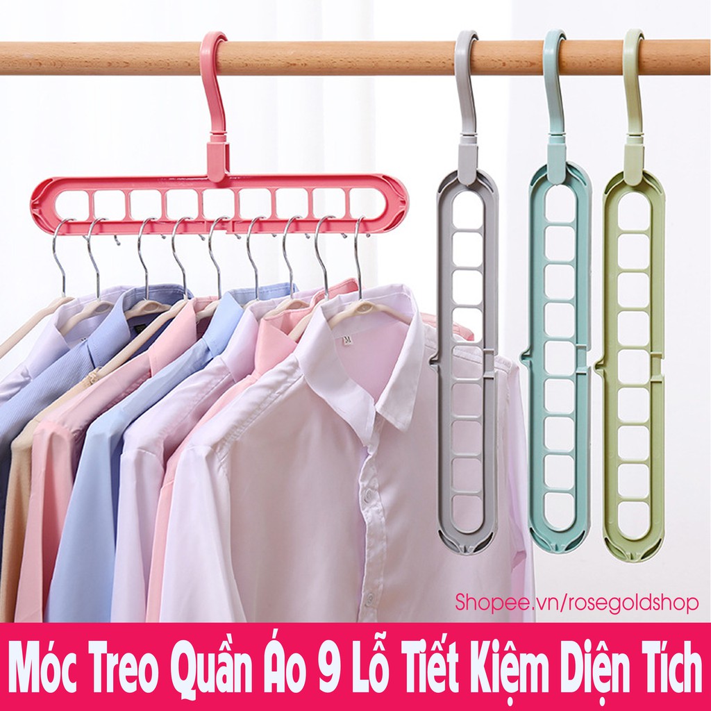 Móc Treo Quần Áo 9 Lỗ Tiết Kiệm Diện Tích Tủ Đồ Của Bạn