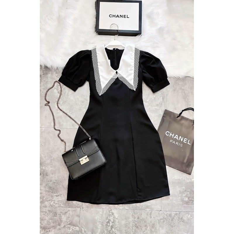 Váy phối cổ trắng pha ren | BigBuy360 - bigbuy360.vn