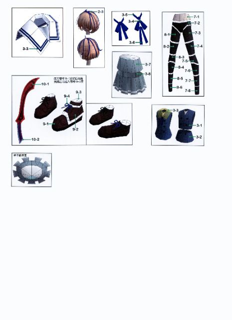 Mô hình giấy anime girl Kuriyama Mirai