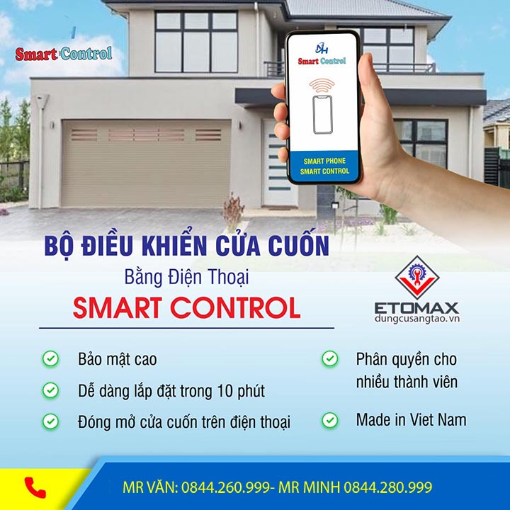 [Hàng chính hãng-Bảo hành 12 tháng] Bộ điều khiển cửa cuốn wifi qua điện thoại SMART CONTROL