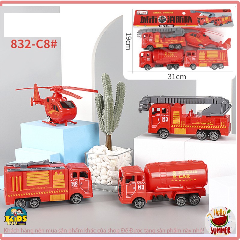 Set ô tô,máy bay,cứu hỏa 4 cái  to cực đẹp, chát liệu nhựa pvc không độc hại, có cót cho bé