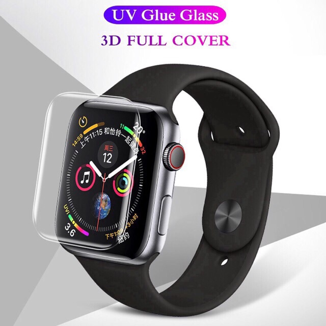 Kính cường lực UV Apple Watch Size 44mm full keo UV Trong Suốt