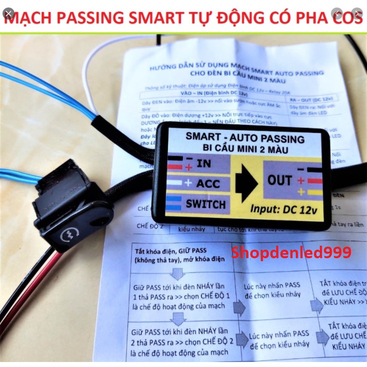 Mạch Auto Passing 4 Chế Độ Nháy Tuỳ Chỉnh Cho Đèn Trợ Sáng Bảo Hành 1 Năm