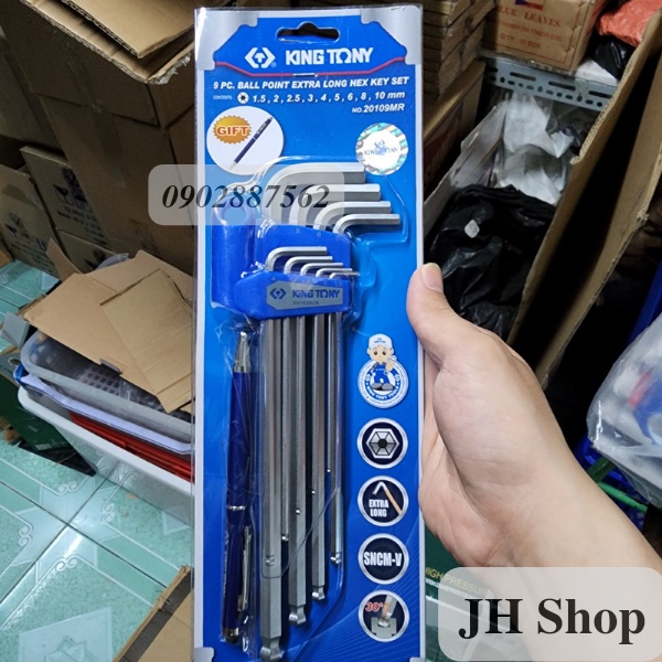 bộ lục giác bi kingtony 9 chi tiết hệ mét 20109MR (1.5-10mm)