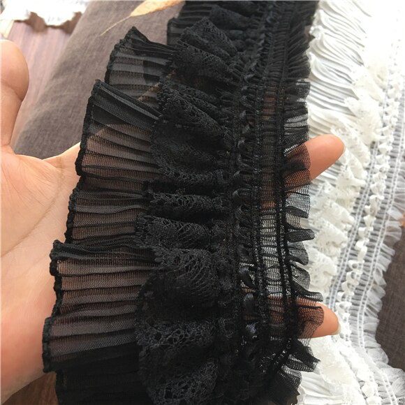 Dây Ruy Băng Vải Voan Rộng 9CM Viền Ren Thêu Họa Tiết 3D Sang Trọng Trang Trí Cổ Áo Đầm DIY