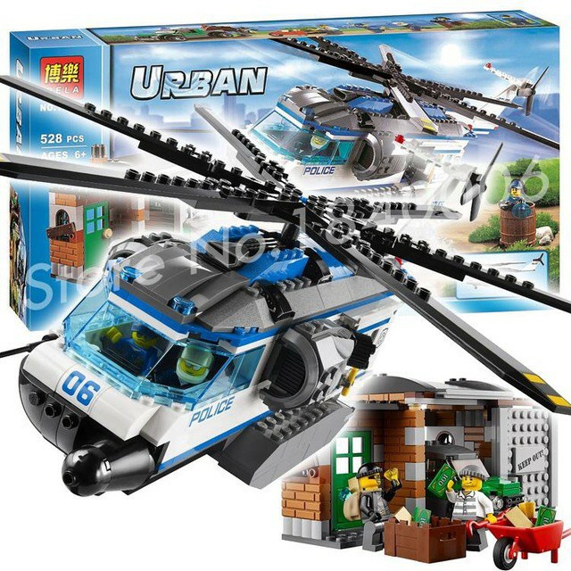 Xếp Hình Máy Bay Cảnh Sát urban 20423 : Lắp ráp xếp hình trực thăng giám sát 528 mảnh
