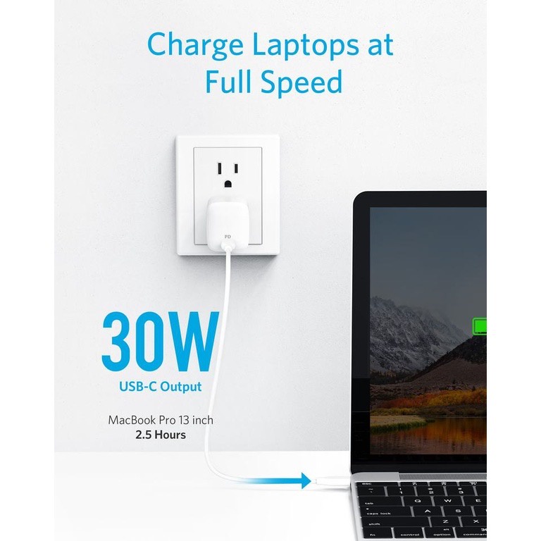 Củ Sạc Anker PowerPort Speed PD 30W - A2017 USB-C Chính Hãng
