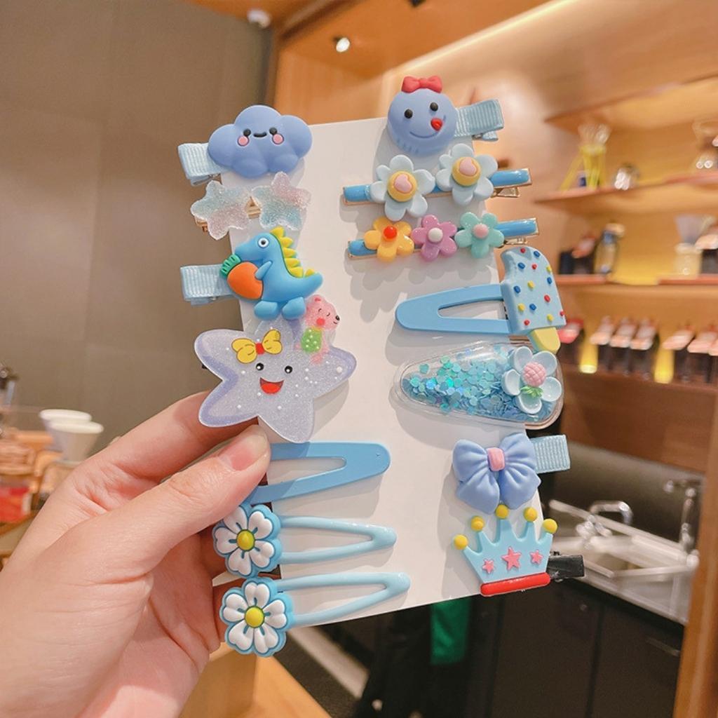 Set kẹp tóc 14 chi tiết cho bé gái phong cách hàn quốc dễ thương