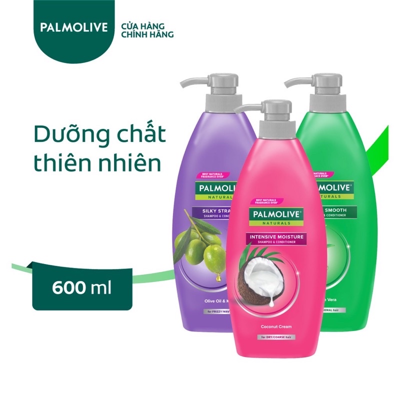 Dầu gội xả Palmolive 600ml dưỡng ẩm bổ sung cho tóc khô, sơ