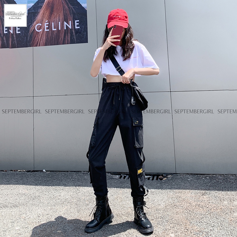 Quần jogger thể thao nữ SEPTEMBERGIRL phối bốn túi hộp viền dây cái tính - JOGGER NAM 9000055