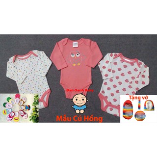 Body set 3 chiếc dài tay cho bé 0-12 tháng (mẫu Cú )