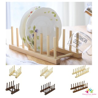Bamboo Wooden Dish Rack Plates Holder Kitchen Storage Cabinet Organizer For Dish / Plate / Bowl / Cup / Pot Lid