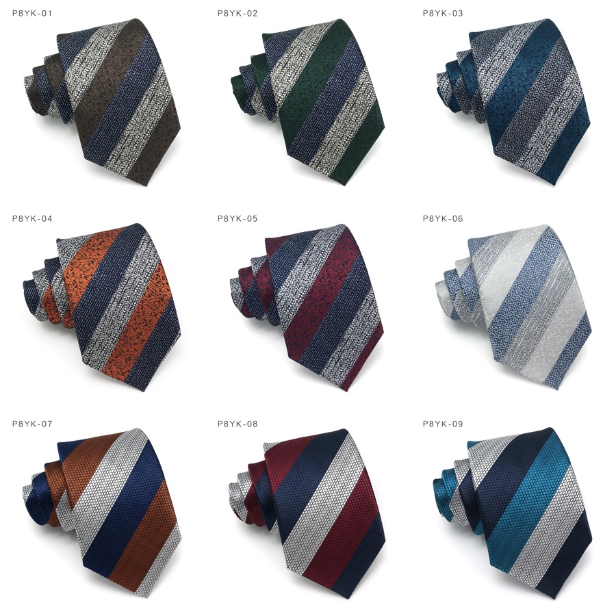 Cà Vạt 8CM Họa Tiết Sọc Thời Trang Công Sở Mới Cho Nam