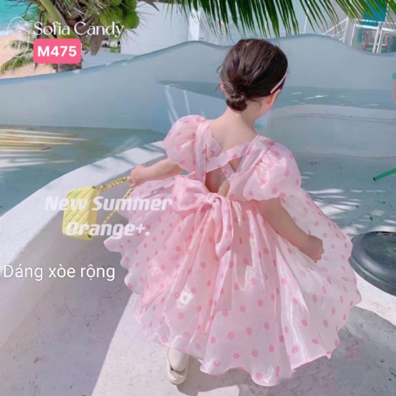 Đầm váy công chúa cao cấp xòe rộng voan tơ mềm mại và thoáng mát haivanco cho bé  10 đến 40 kg đi học đi chơi đều đẹp