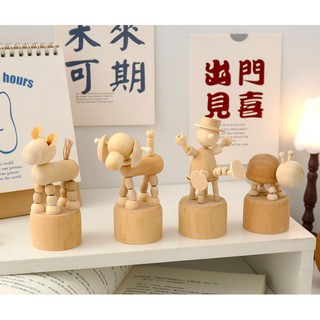 Mô hình búp bê. Decor trang trí phòng. Figure Người gỗ,Chú hề, bọ rùa, khủng long, con voi, Búp bê vui nhộn bằng gỗ