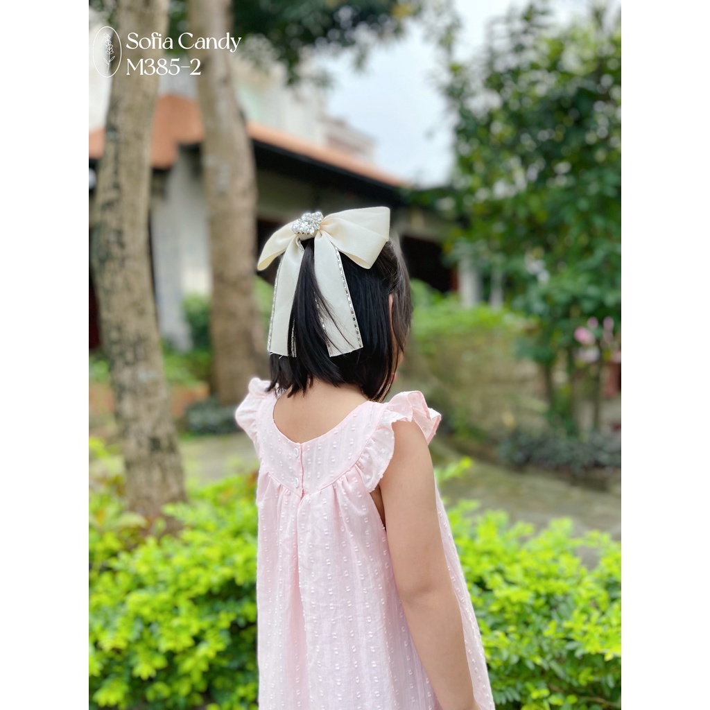 VNXK-VÁY SOFIA HỒNG NGỌT NGÀO CHO BÉ GÁI -MÃ ĐBG05