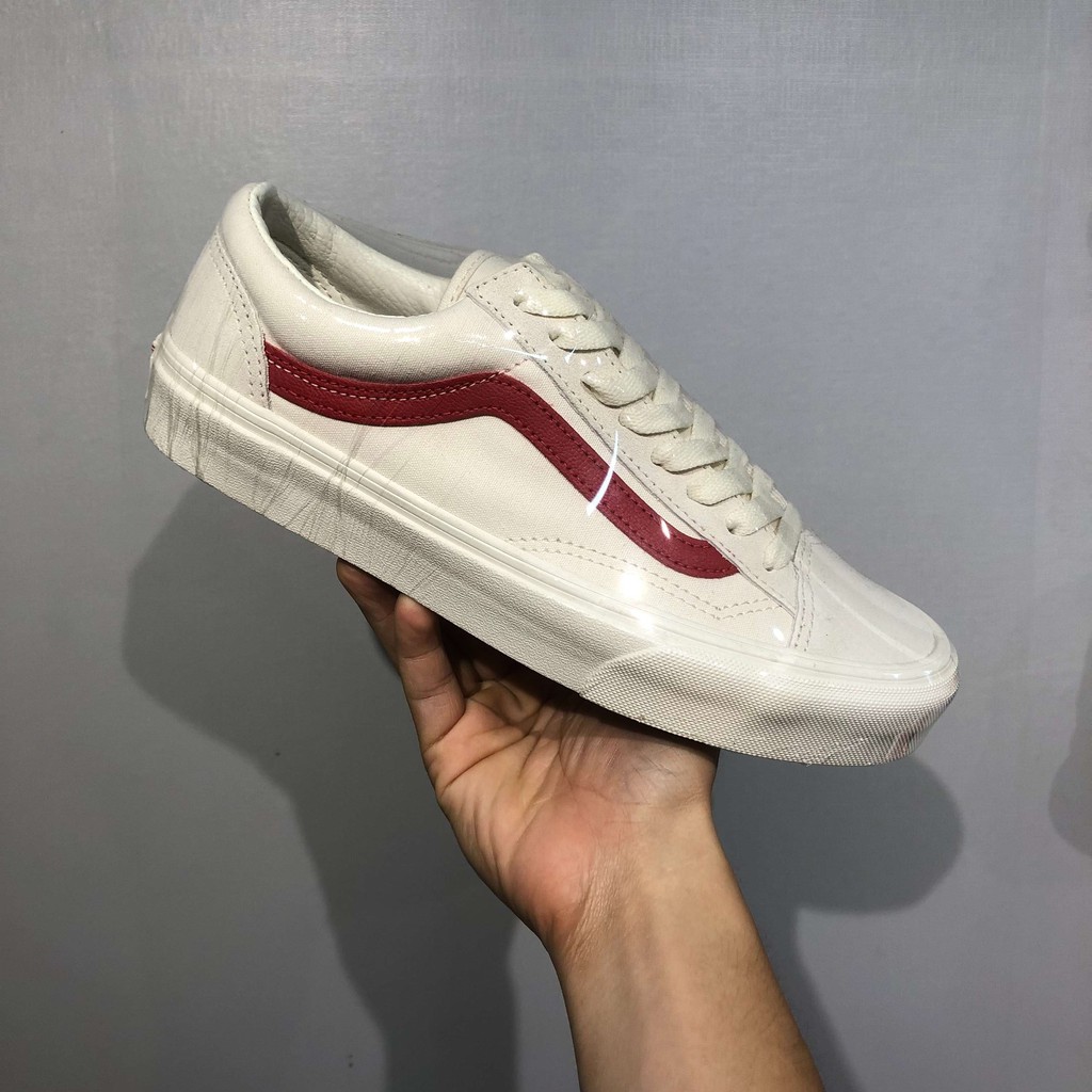 (𝗖𝗵𝗶́𝗻𝗵 𝗵𝗮̃𝗻𝗴 - 𝗙𝗮𝗸𝗲 đ𝗲̂̀𝗻 𝘅𝟭𝟬𝟬 | M - Waffle) Giày VANS Old Skool Style 36 Marshmallow Red - VN0A3DZ3OXS (Fullbox)