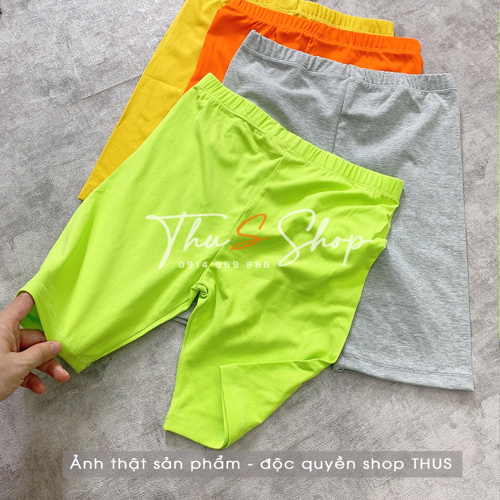 Legging đùi nữ nhiều màu THUS, Legging ngố Biker thun cotton siêu co dãn hàng đẹp Q1A01