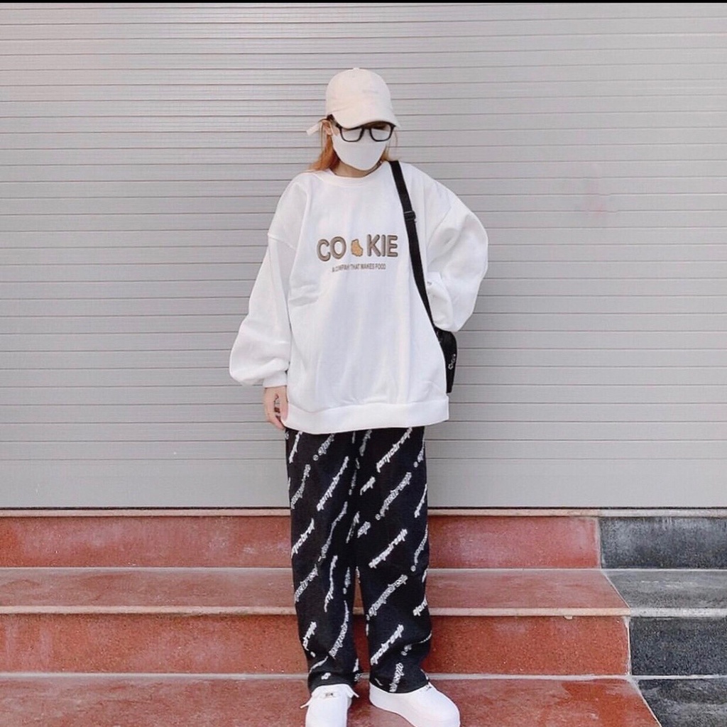 [Có Video Thật + Ảnh Thật] Áo Sweater Trắng In Bánh Cookie Cute Dày Dặn Hot Trend Mã 594 - Daisy Clothings | BigBuy360 - bigbuy360.vn