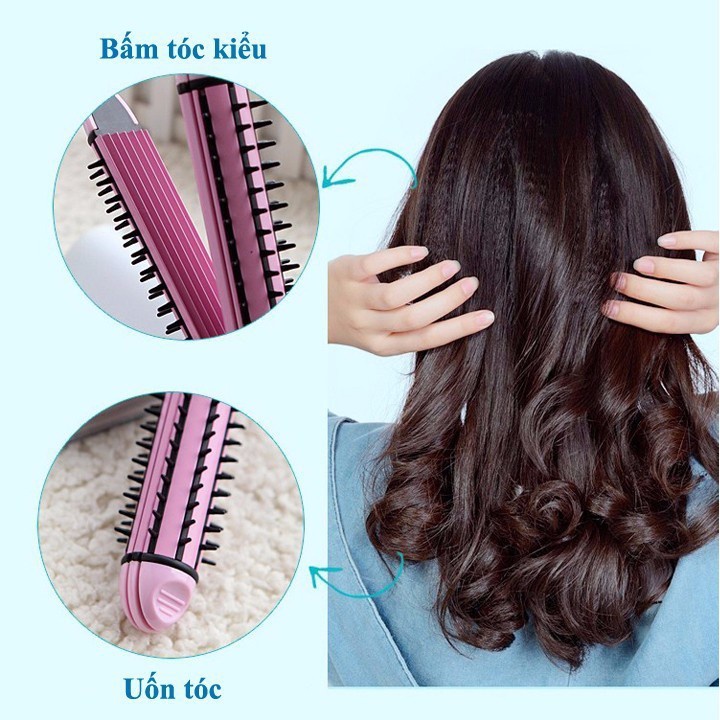 Máy uốn, dập xù, ép duỗi làm tóc 3 in 1 Nova, lược điện