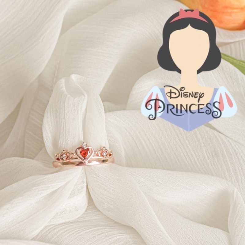 Nhẫn Hở Mạ Bạc 925 Hình Vương Miện Công Chúa Disney Có Thể Điều Chỉnh