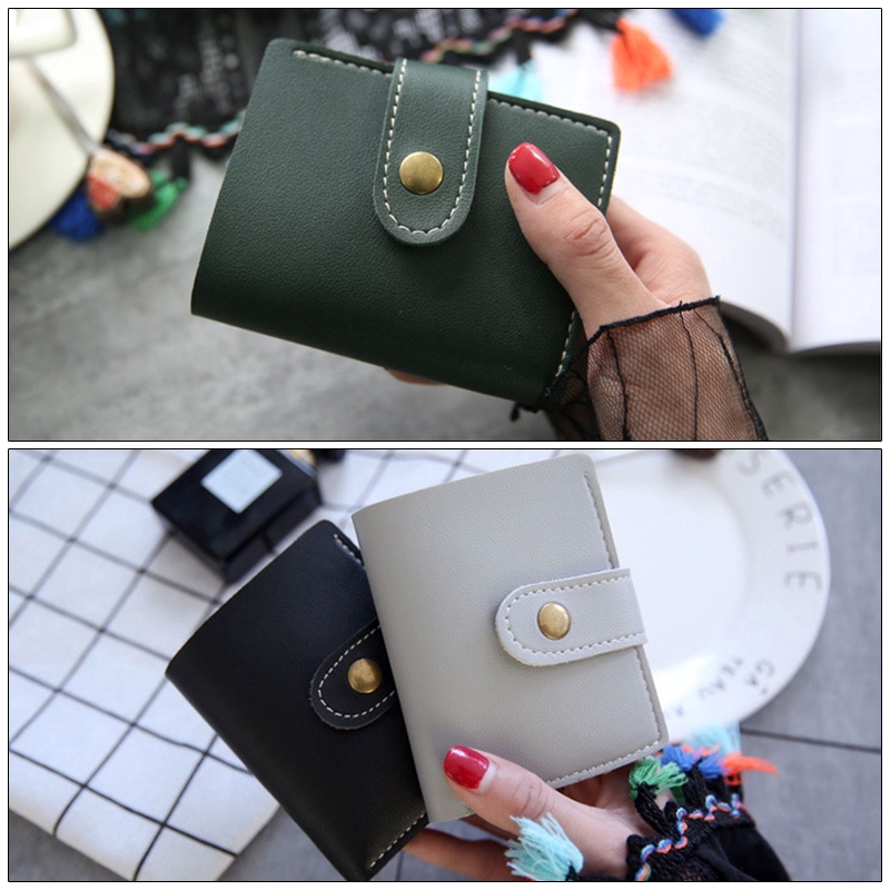 Women Retro Short Simple Two-fold Purse Mini Coin Purse Card Holders Wallet MK