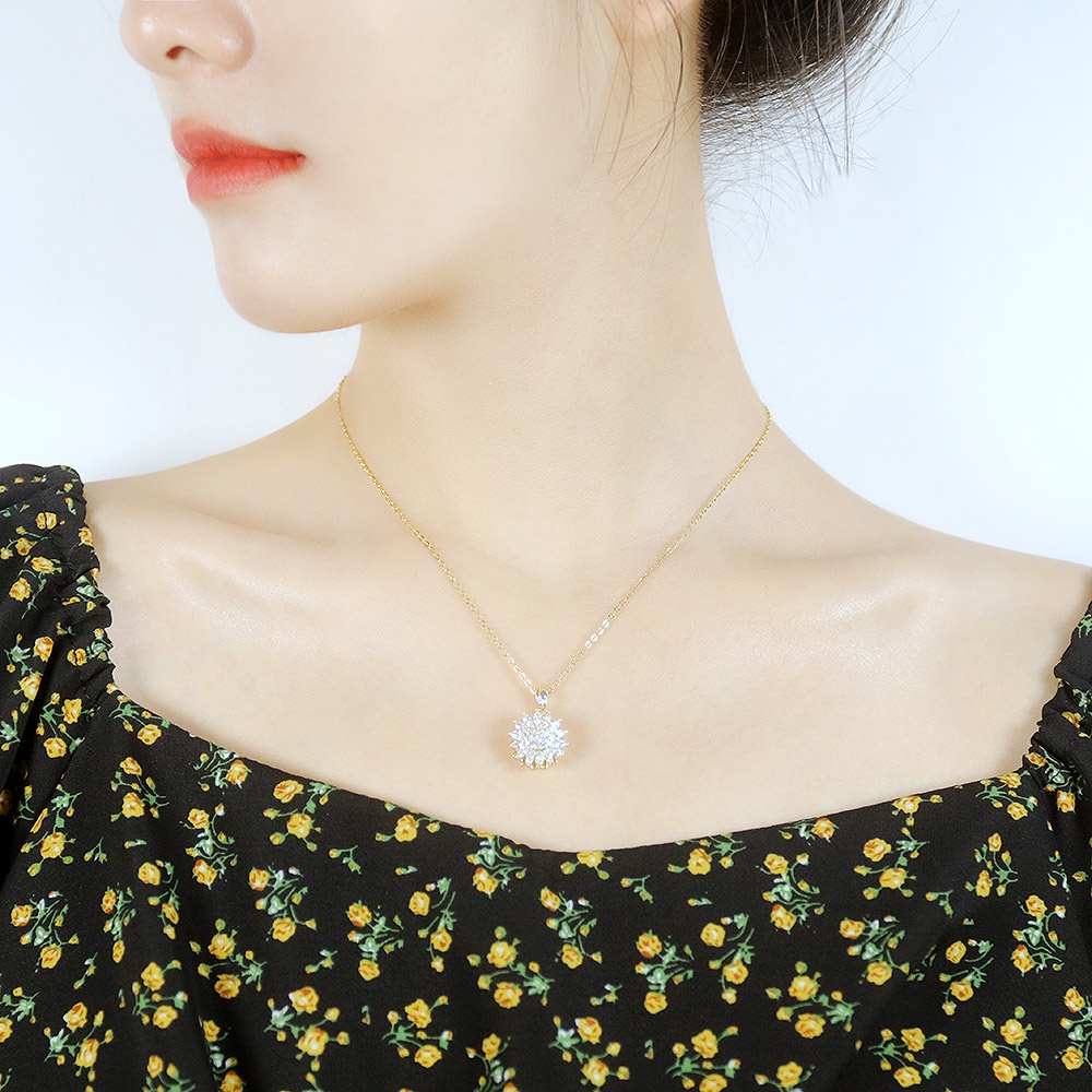 Vòng cổ OPK GDX057 bằng thép không gỉ đính đá zircon thời trang cho nữ