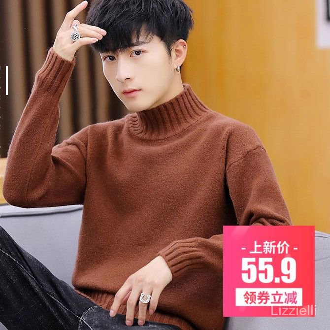 Áo Sweater Dệt Kim Cổ Lọ Phối Nhung Dày Thiết Kế Trẻ Trung Cho Nam | BigBuy360 - bigbuy360.vn