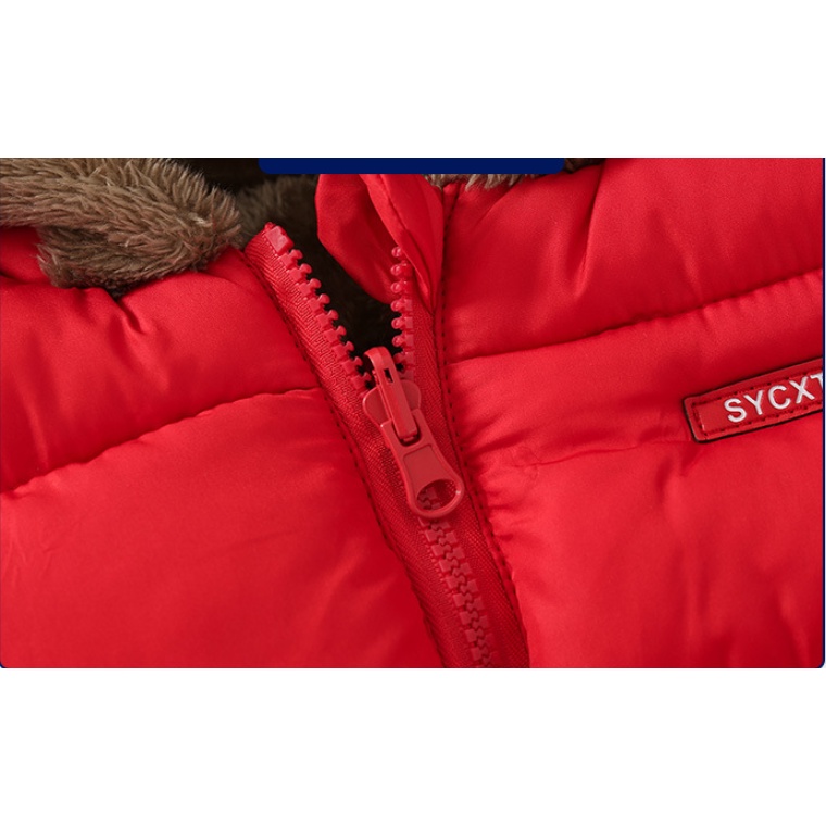 Áo phao béo tai gấu lót lông siêu ấm cho bé, áo khoác 2 mặt hàng Quảng Châu cao cấp cho bé trai và bé gái