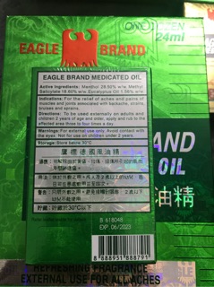 Dầu gió Singapore Eagle Brand  24ml