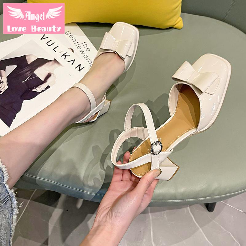 Angel~[hàng Có Sẵn] Giày Sandal Cao Gót Mũi Nhọn Một Lớp Dành Cho Nữ