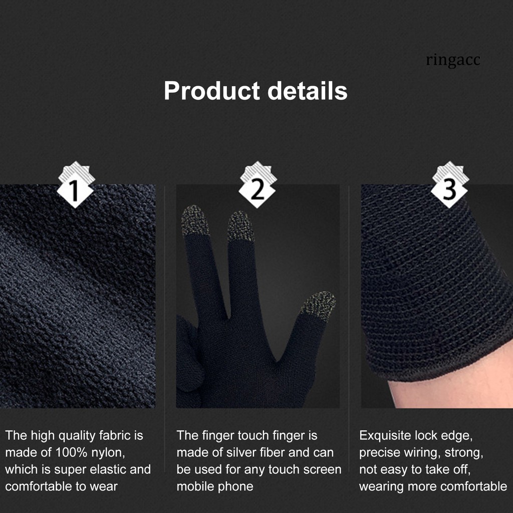 1 Cặp Găng Tay Chơi Game Ba Ngón Chống Mồ Hôi Giữ Ấm Cho Điện Thoại