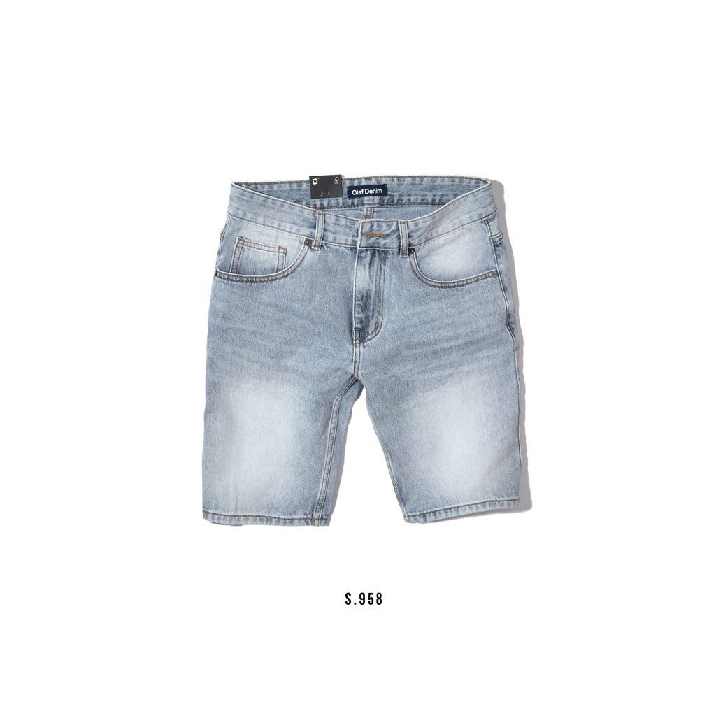 Quần Short Jean Nam OLAF MS958 , Quần Bò Nam, MàuTrơn, Style Mùa Hè Yame, Vải 100% Cotton Co Dãn (Quần Jean Mrsimple).