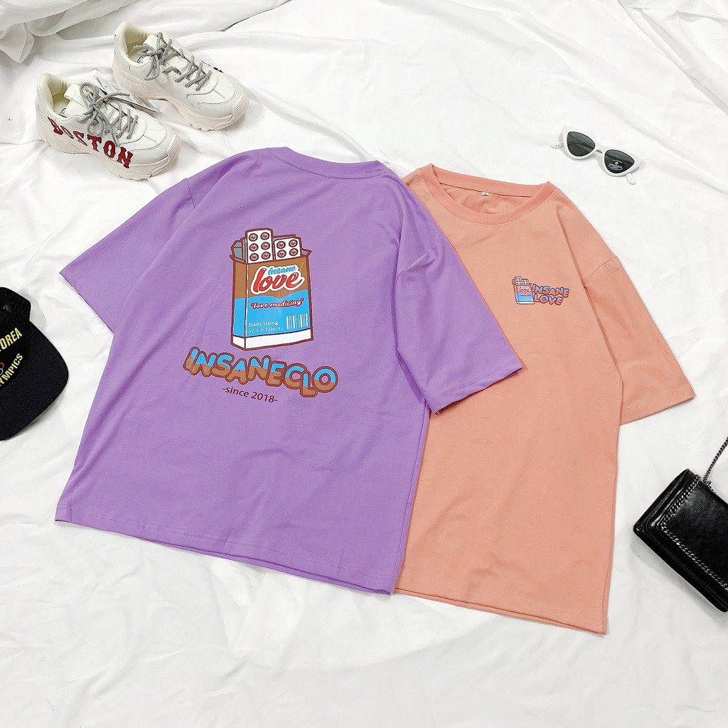 Áo thun tay lỡ ️ INSANE CLO ️ phông Unisex nam nữ tee oversize form rộng pull Ulzzang Streetwear Hàn Quốc vải mềm