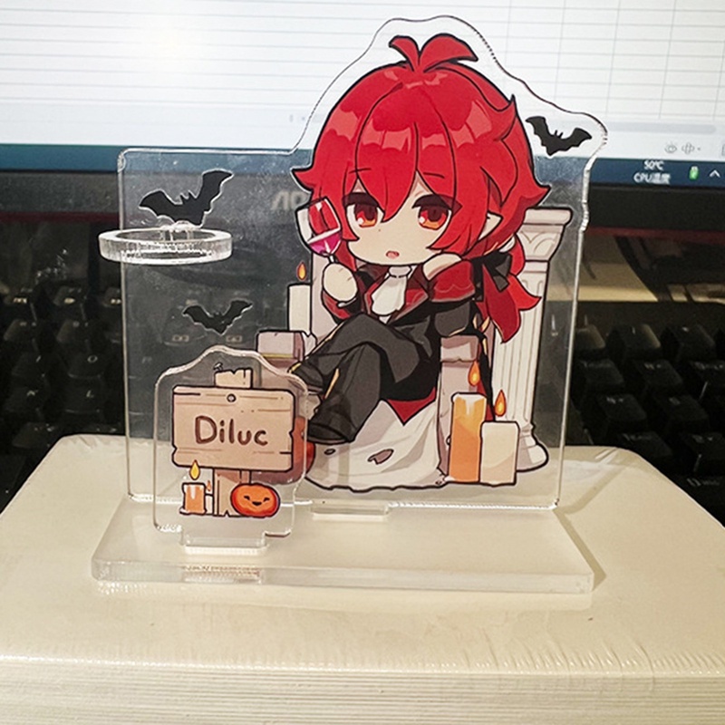 Giá đỡ bút để bàn bằng acrylic 8cm họa tiết anime độc đáo