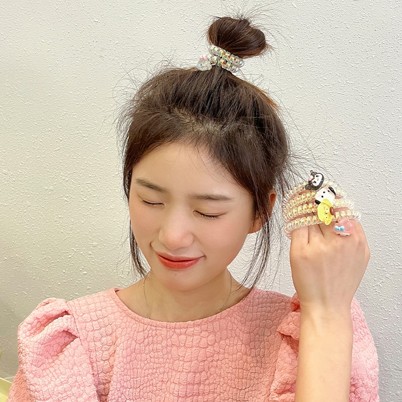 Dây Cột Tóc Họa Tiết Hoạt Hình Phong Cách Hàn Quốc Xinh Xắn Cho Bé Gái