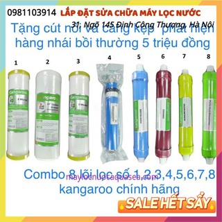 Combo 8 lõi lọc nước kangaroo số 1,2,3,4,5,6,7,8 👉 lõi lọc máy kangaroo