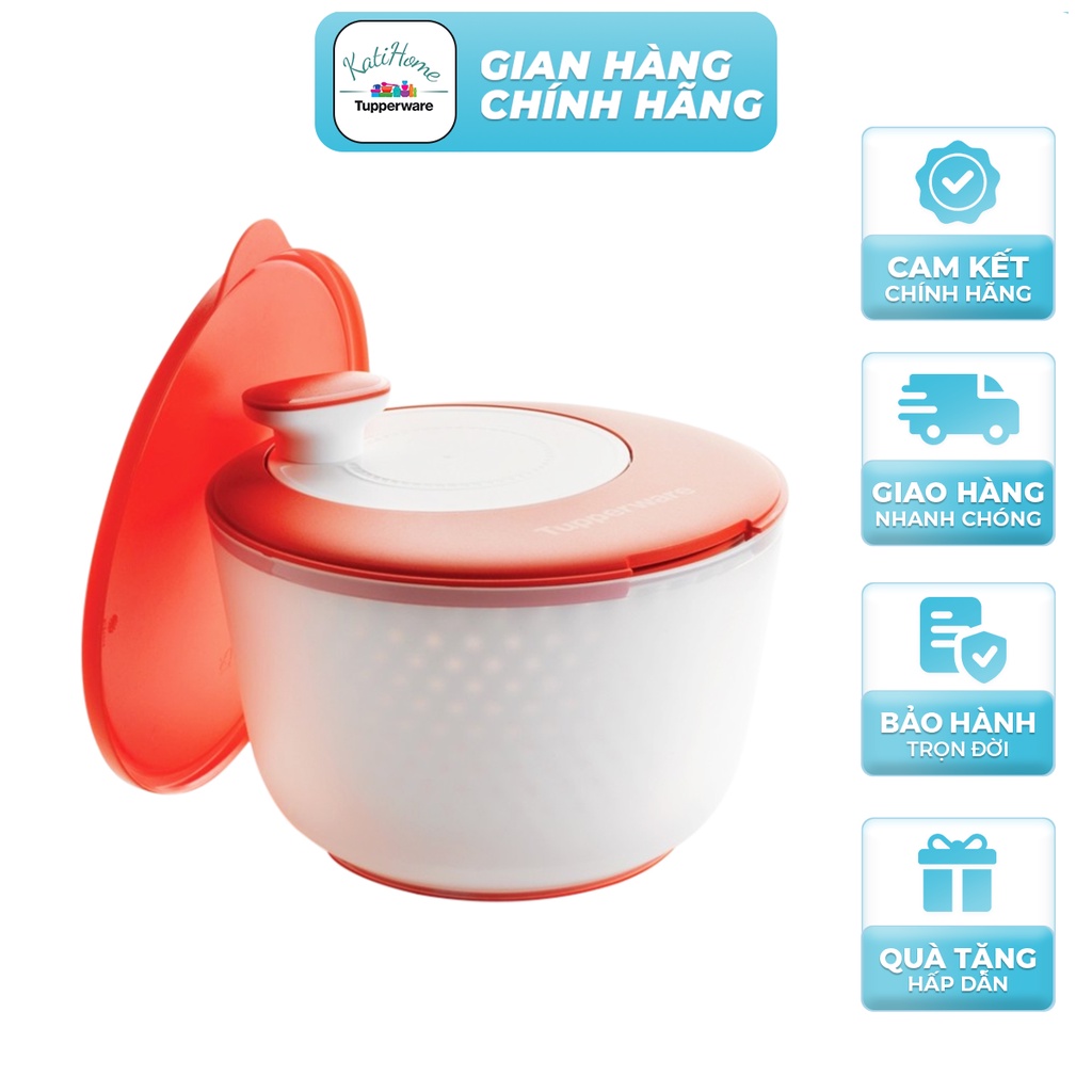 Rổ quay rau quay ráo thực phẩm nhanh chóng không dập nát Tupperware nhựa nguyên sinh an toàn sức khỏe