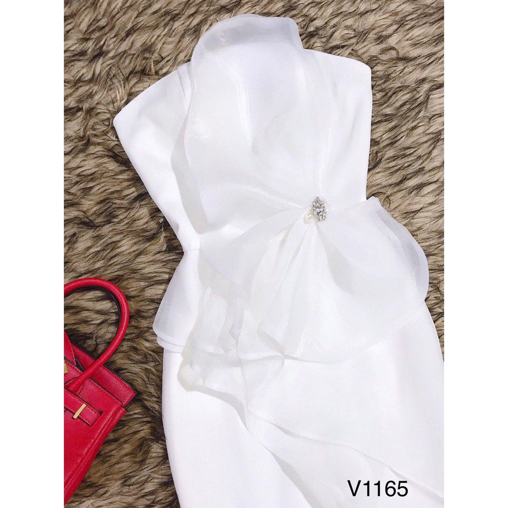 [ xả kho ] MiD Đầm dáng ôm body dự tiệc trắng tinh khôi V1165 Mie Design
