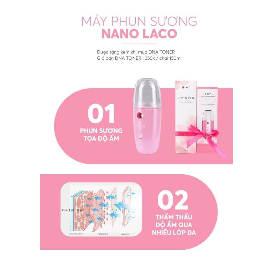 Nước hoa hồng Toner D.NA C.Á H.ỒI tặng máy phun sương Nano mini. chính hãng