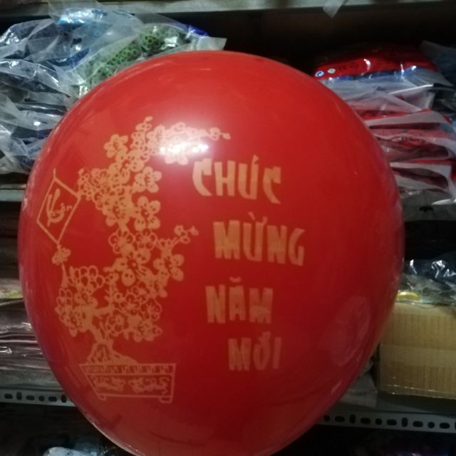 Bóng chúc mừng năm mới size 32 inch (siêu to khổng lồ)