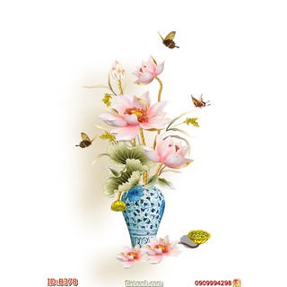 TRANH DÁN TƯỜNG 3D BÌNH HOA, LỌ HOA NHIỀU MẪU