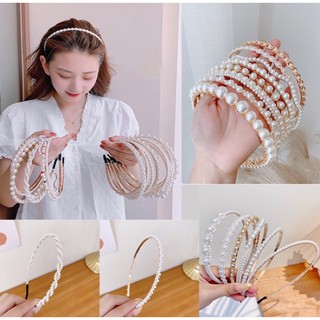 Bờm tóc ngọc trai đính đá phong cách tiểu thư sang chảnh xinh xắn - băng đô cài tóc