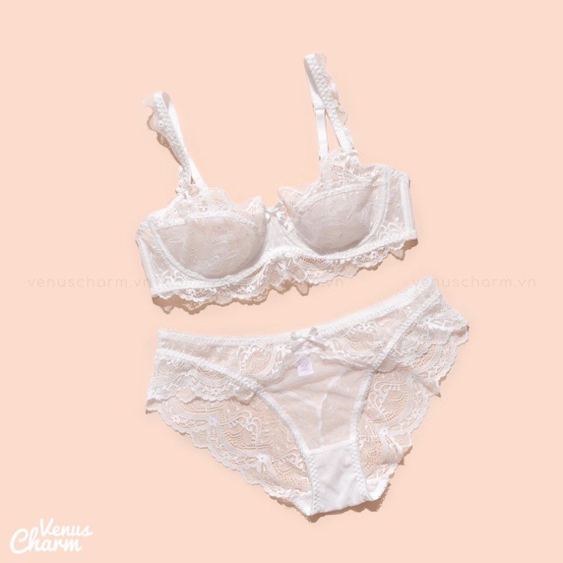 BỘ ÁO LÓT BRA REN CÓ GỌNG KHÔNG ĐỆM CAO CẤP EBB04
