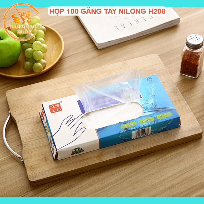 Găng Tay Nấu Ăn Hộp 100 Cái Bao Tay Dùng 1 Lần H208 Siêu Dai Siêu Tiện Dụng