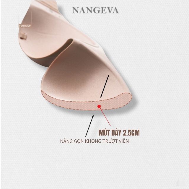 Áo ngực su đúc không gọng quả ngang siêu nâng đẩy loại 1 NANGEVA 2188