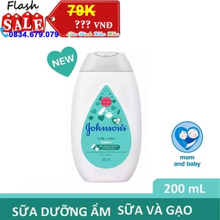 Sữa dưỡng ẩm tinh chất sữa và gạo johnson's baby lotion - chai 200ml